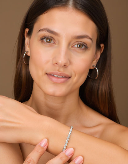 &quot;Petra&quot; Asscher Cut Bezel Set Tennis Bracelet