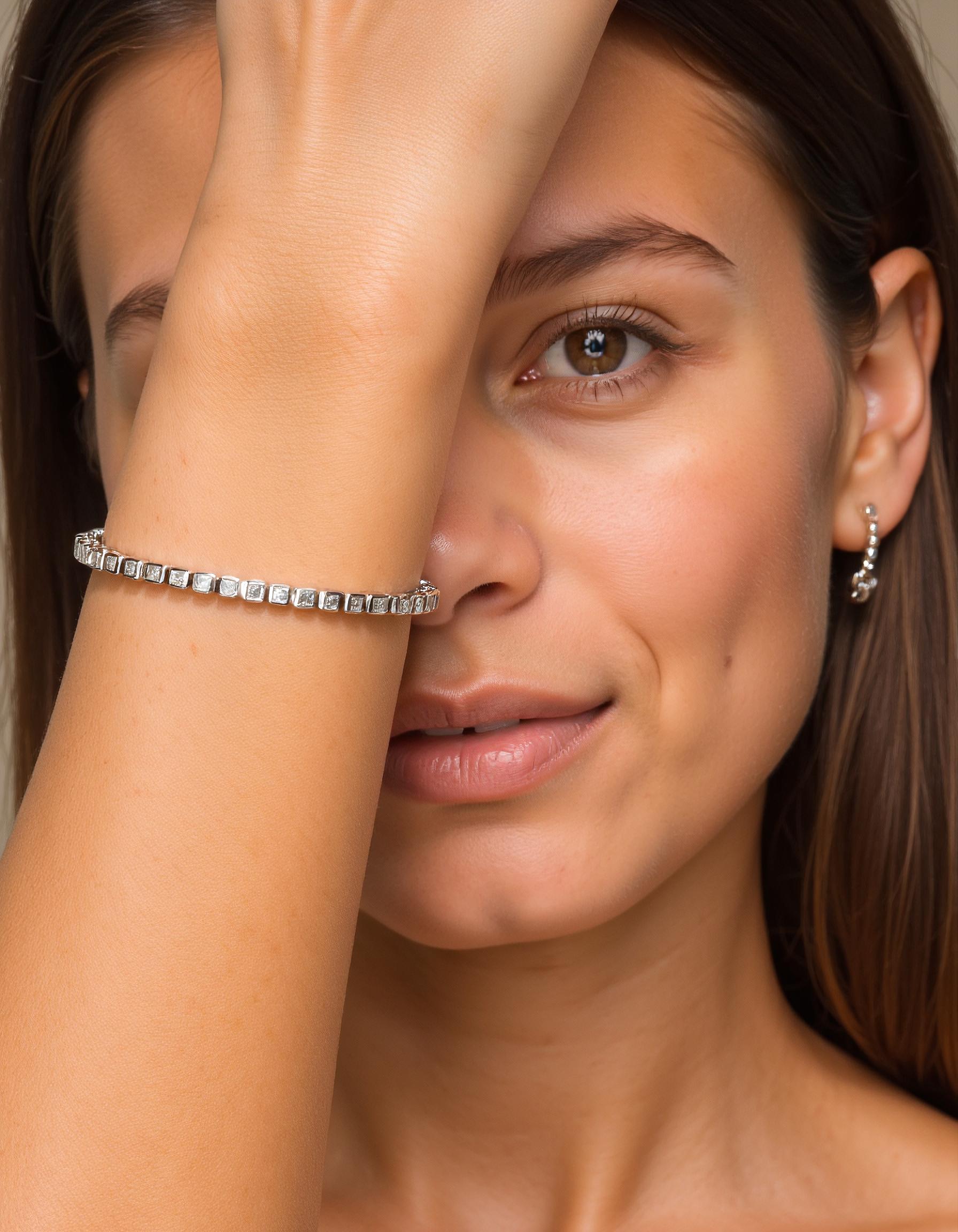 &quot;Petra&quot; Asscher Cut Bezel Set Tennis Bracelet