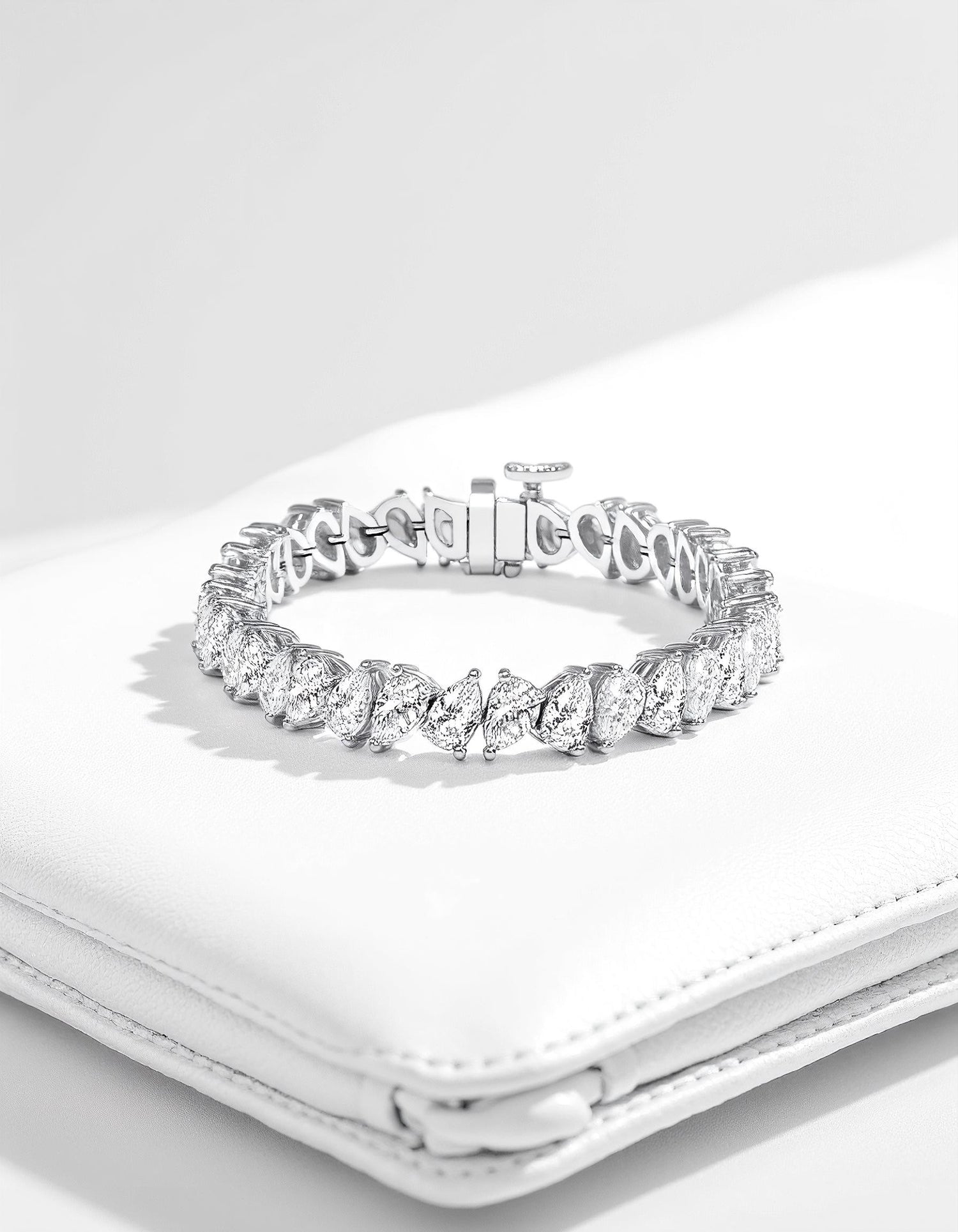 &quot;Vera&quot; Slanted set Pear Shape Prong Set Tennis Bracelet