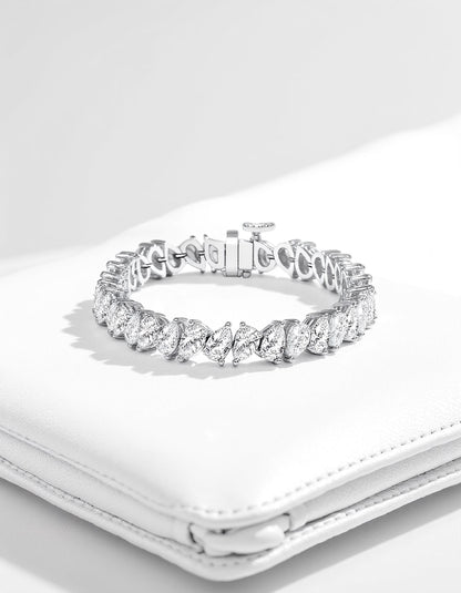 &quot;Vera&quot; Slanted set Pear Shape Prong Set Tennis Bracelet