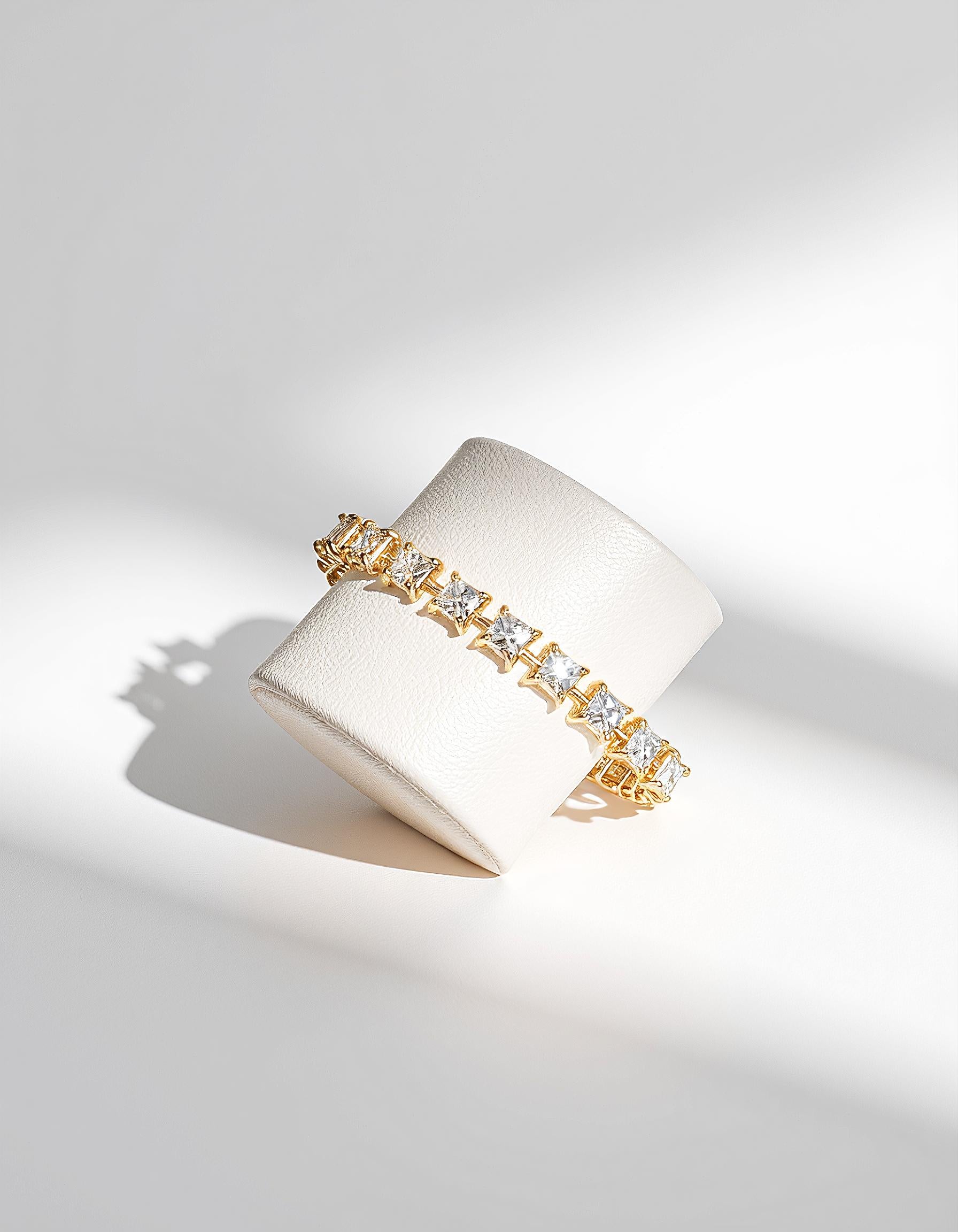 &quot;Roami&quot; Asscher Cut / French Cut Asscher Prong Set Tennis Bracelet