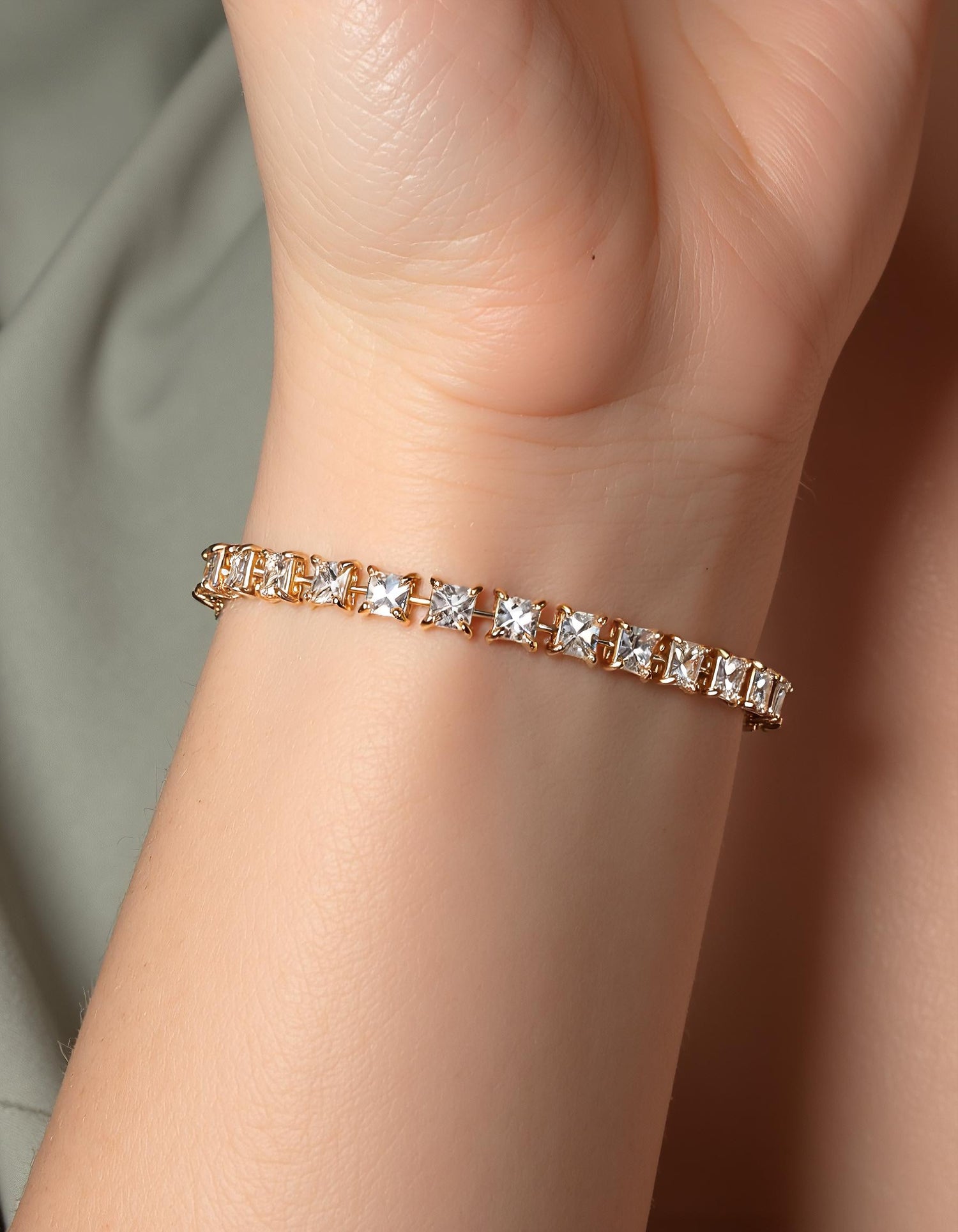 &quot;Roami&quot; Asscher Cut / French Cut Asscher Prong Set Tennis Bracelet