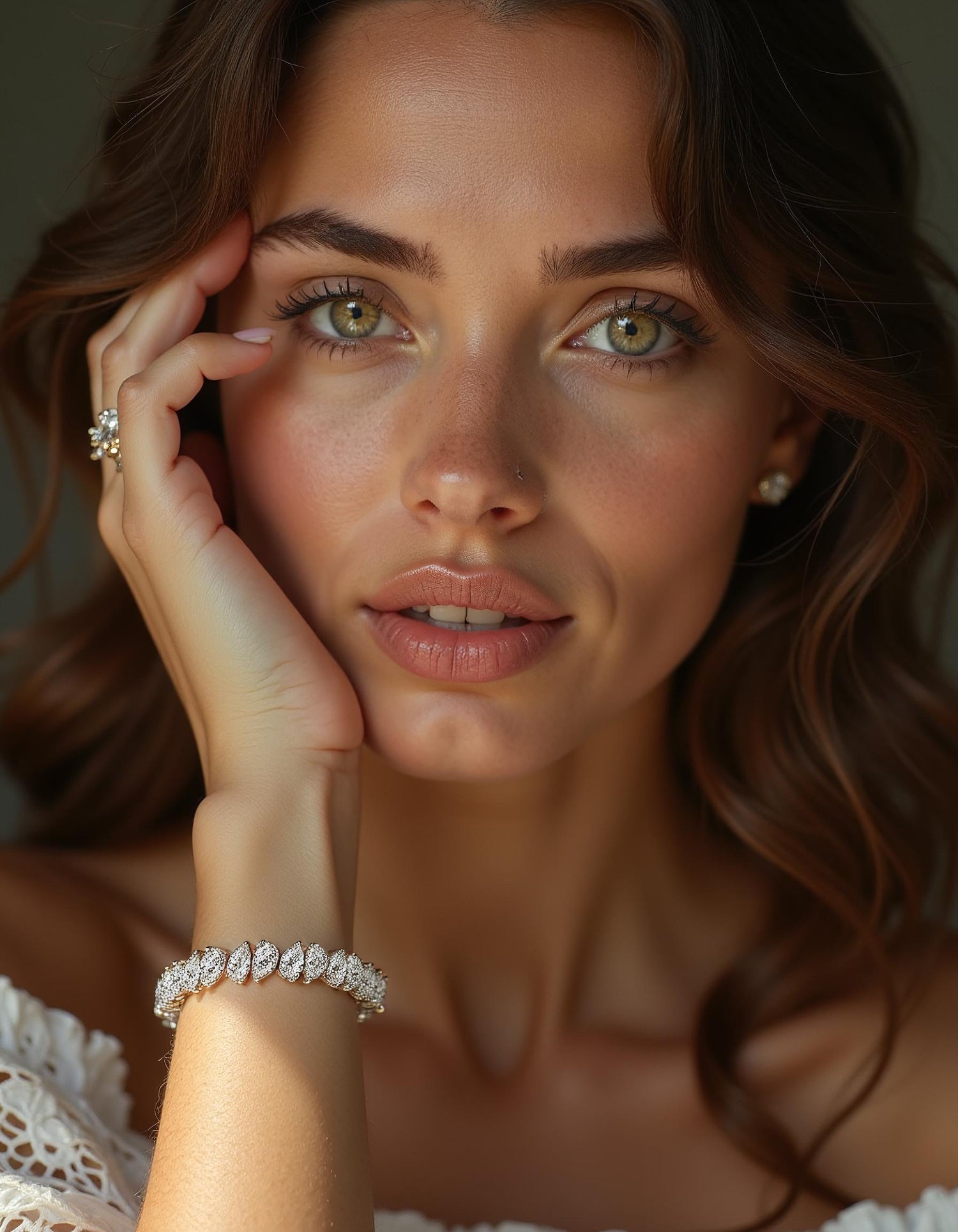 &quot;Vera&quot; Slanted set Pear Shape Prong Set Tennis Bracelet