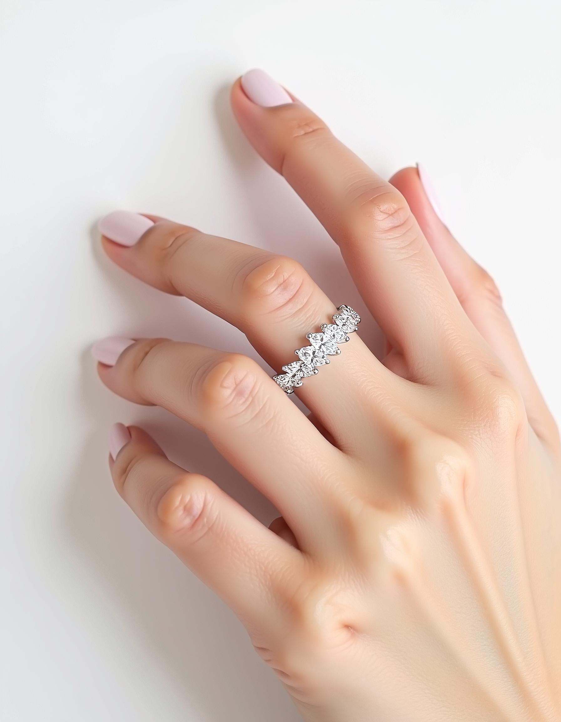 &quot;Mira&quot; Slanted set Marquise Cut Prong set 9 Stone Band