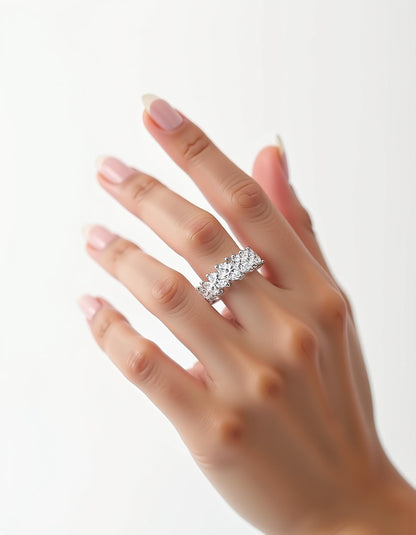 &quot;Mira&quot; Slanted set Marquise Cut Prong set 9 Stone Band