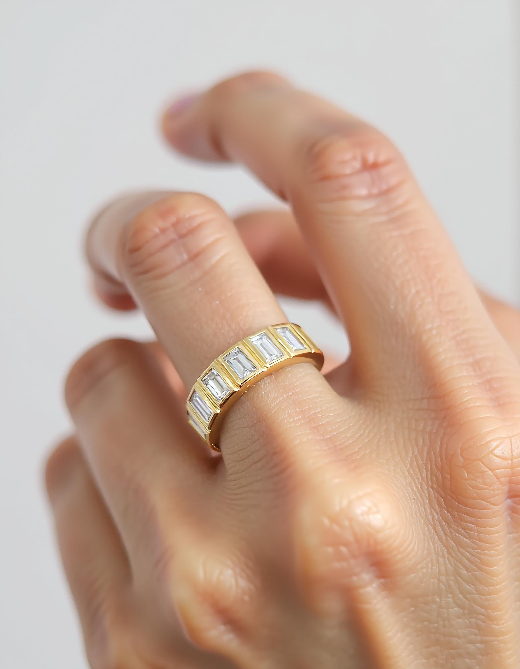 &quot;Dana&quot; Straight Baguette Bezel Set Eternity Band