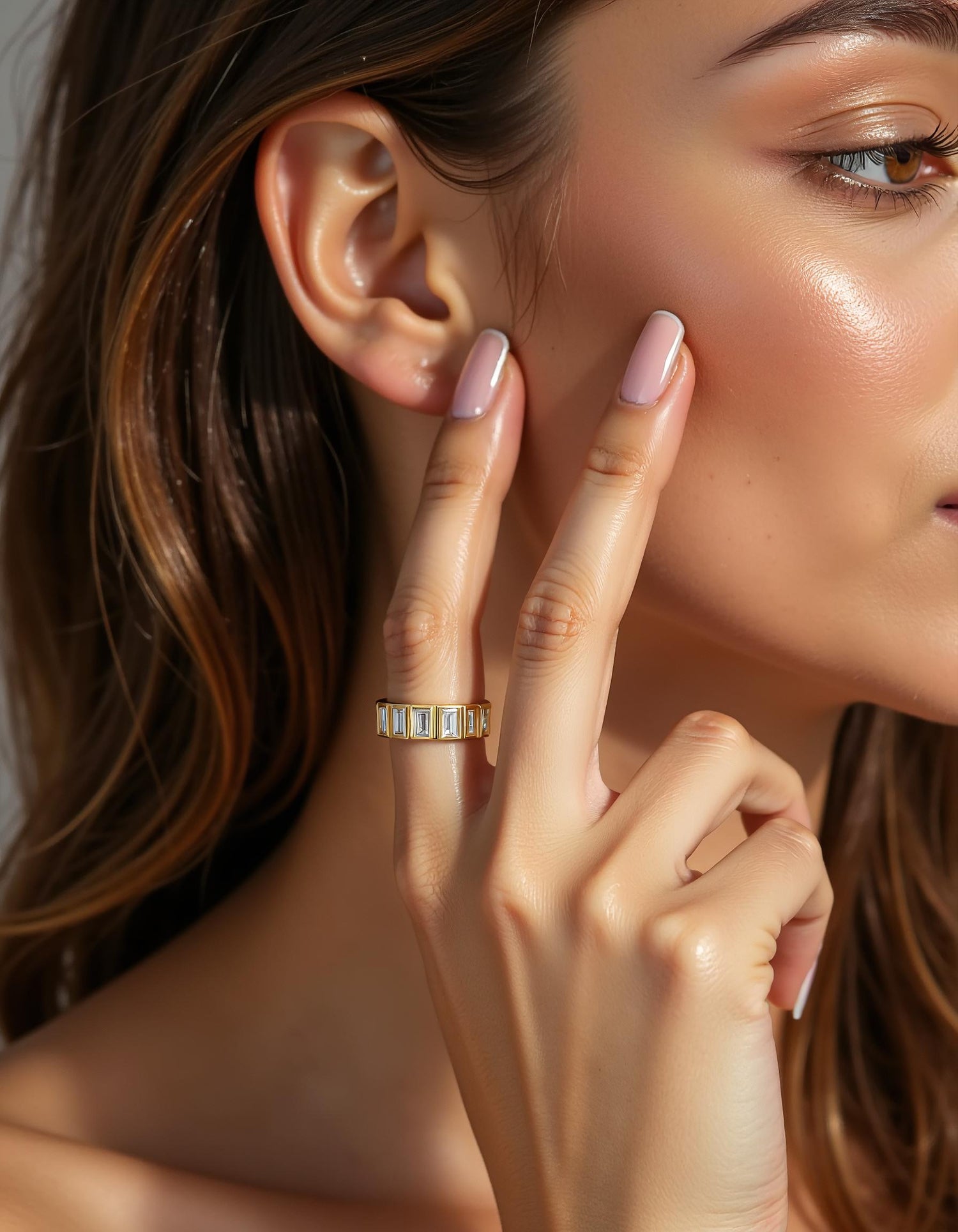 &quot;Dana&quot; Straight Baguette Bezel Set Eternity Band