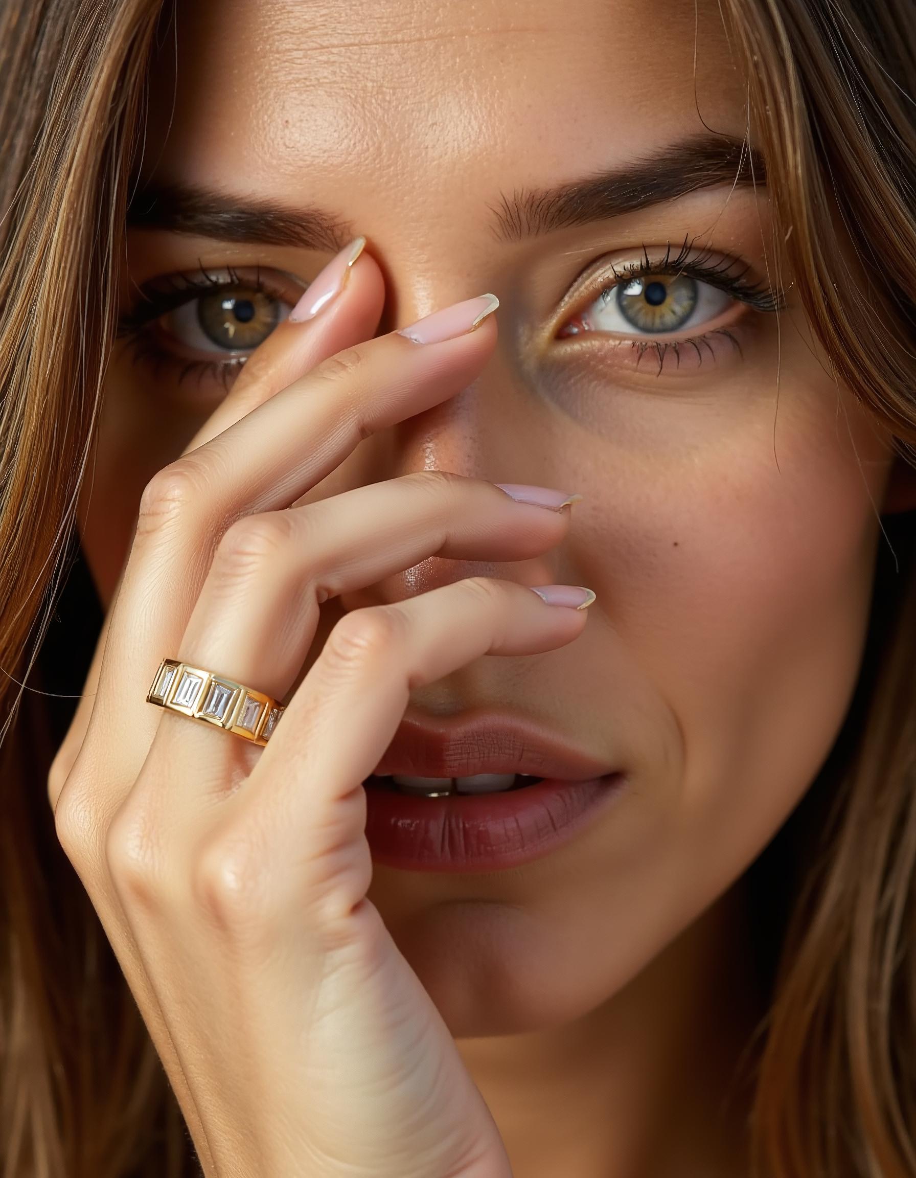 &quot;Dana&quot; Straight Baguette Bezel Set Eternity Band