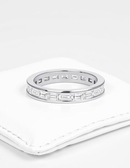 &quot;Ziva&quot; Horizontally set Straight Baguette Cut Channel Set Eternity Band