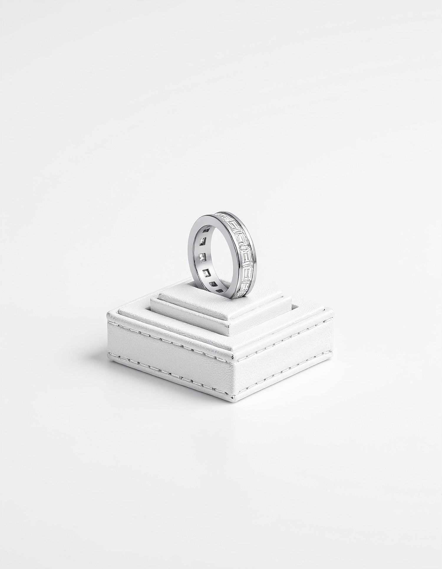 &quot;Ziva&quot; Horizontally set Straight Baguette Cut Channel Set Eternity Band