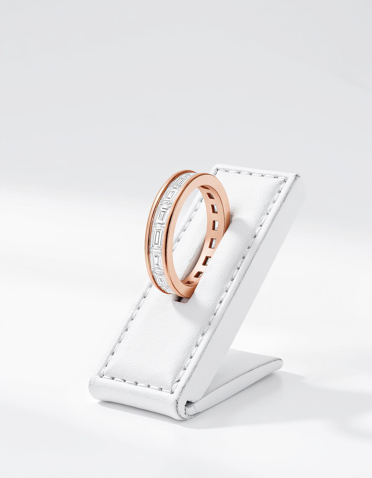 &quot;Ziva&quot; Horizontally set Straight Baguette Cut Channel Set Eternity Band