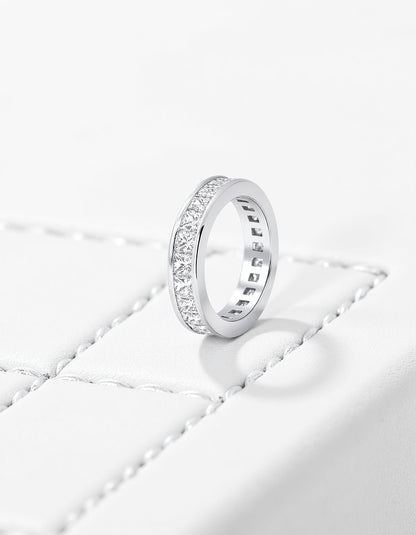 &quot;Priya&quot; - Princess cut Channel Set Eternity Band