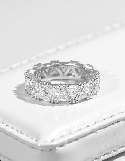 &quot;Pyra&quot; Triangle Cut  Prong set Eternity Band