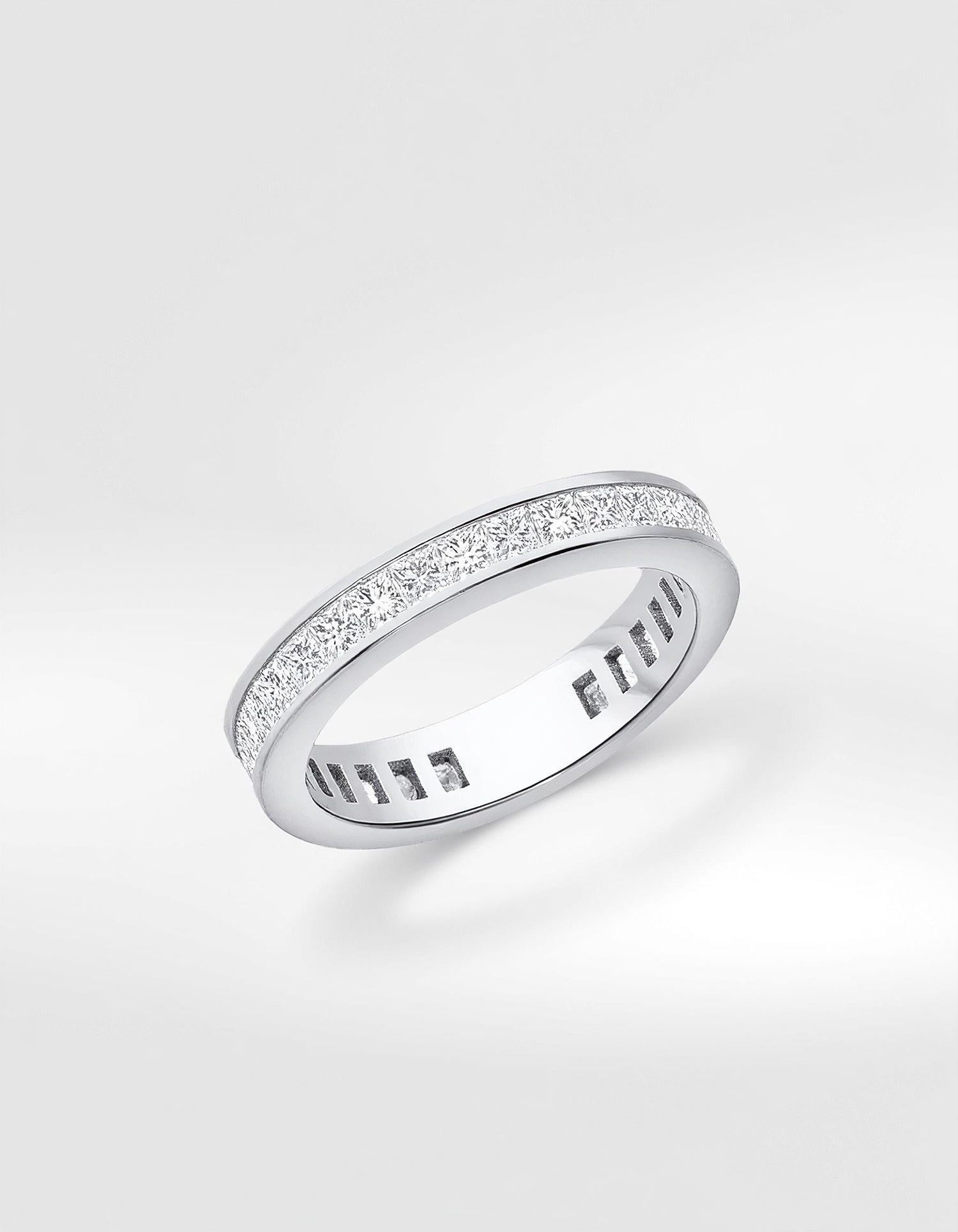 &quot;Priya&quot; - Princess cut Channel Set Eternity Band