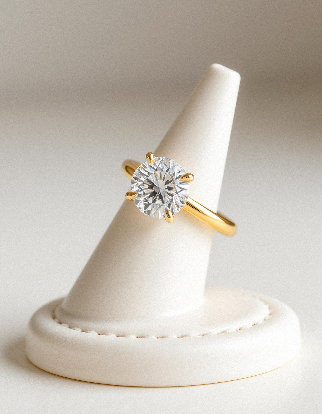 &quot;Juliet&quot; Round brilliant Cut diamond solitaire in Claw Prong setting.
