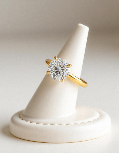 &quot;Juliet&quot; Round brilliant Cut diamond solitaire in Claw Prong setting.