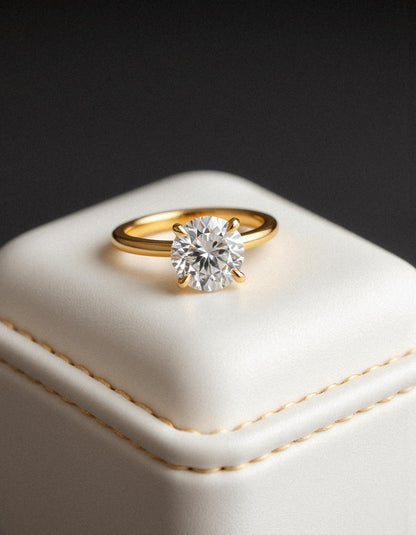 &quot;Juliet&quot; Round brilliant Cut diamond solitaire in Claw Prong setting.