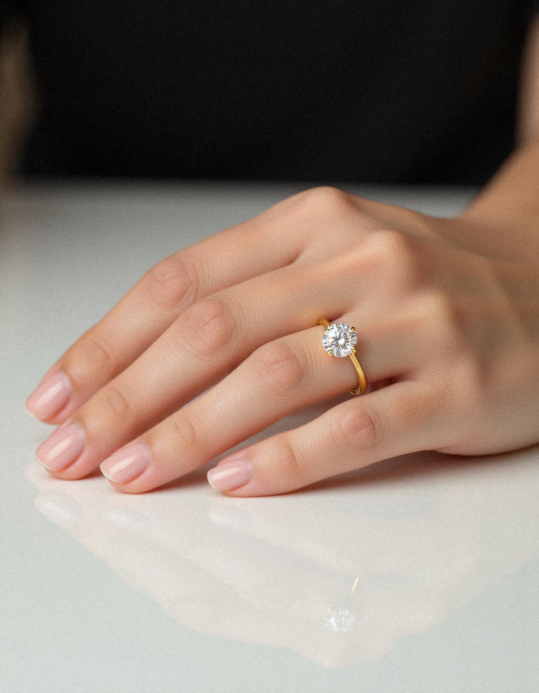 &quot;Juliet&quot; Round brilliant Cut diamond solitaire in Claw Prong setting.