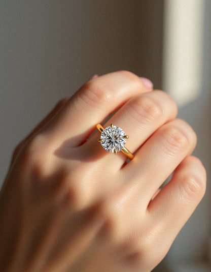 &quot;Juliet&quot; Round brilliant Cut diamond solitaire in Claw Prong setting.