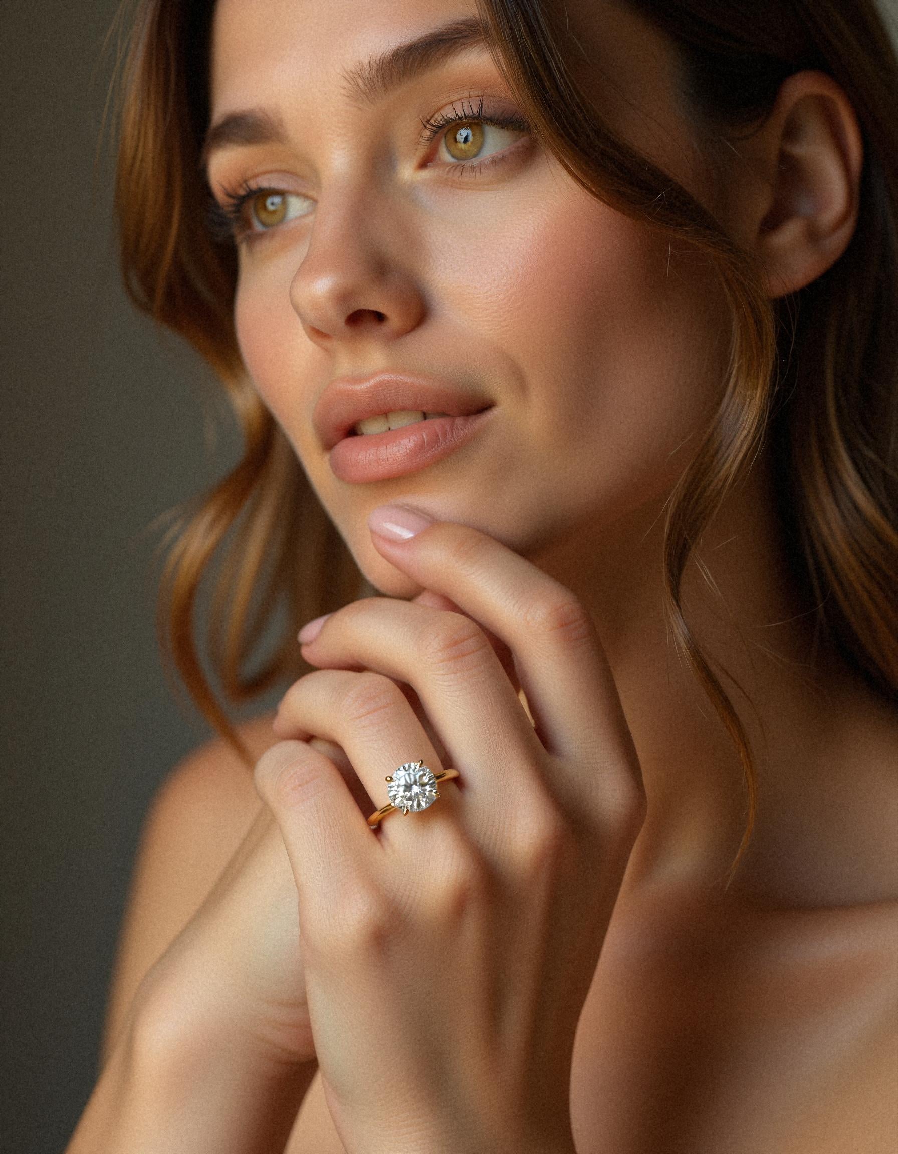 &quot;Juliet&quot; Round brilliant Cut diamond solitaire in Claw Prong setting.