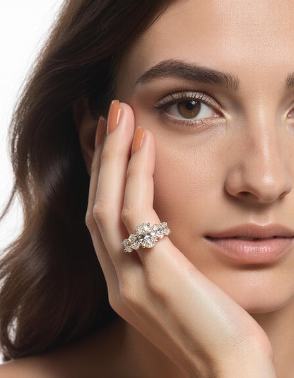 &quot;Eyrlis&quot; Oval Cut diamond 7 stone ring Graduated Prong setting