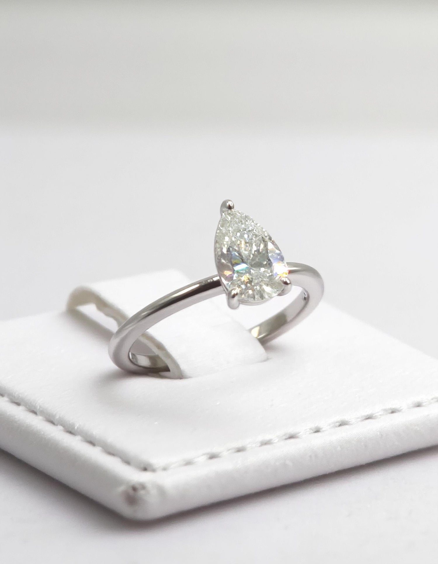 &quot;Kiki&quot; Pear Shape Cut diamond solitaire in Prong setting