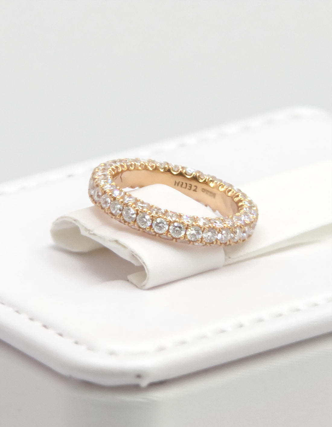 &quot;Nikki&quot; Round Brilliant Cut, 3 row 3d style  Eternity Band