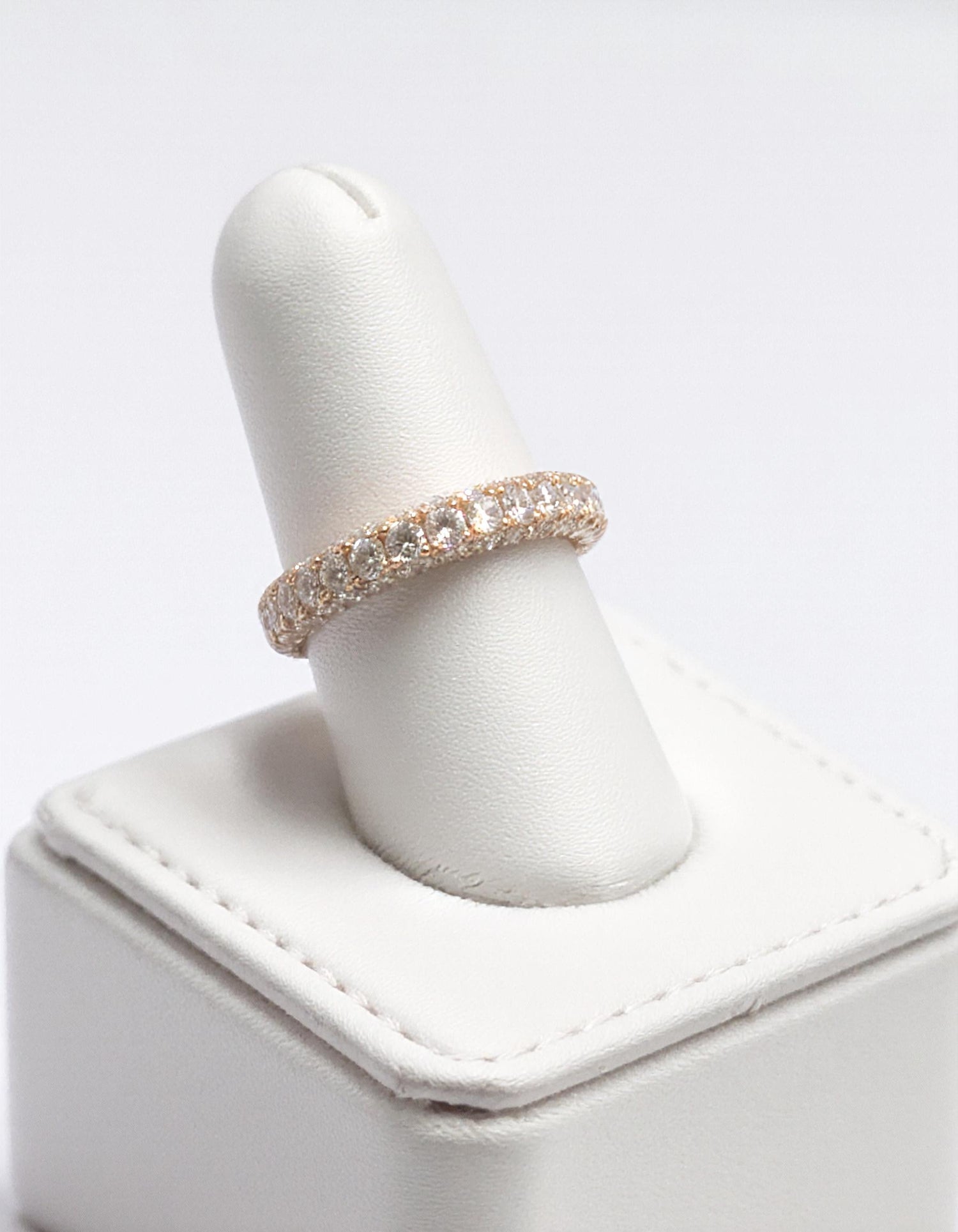 &quot;Nikki&quot; Round Brilliant Cut, 3 row 3d style  Eternity Band