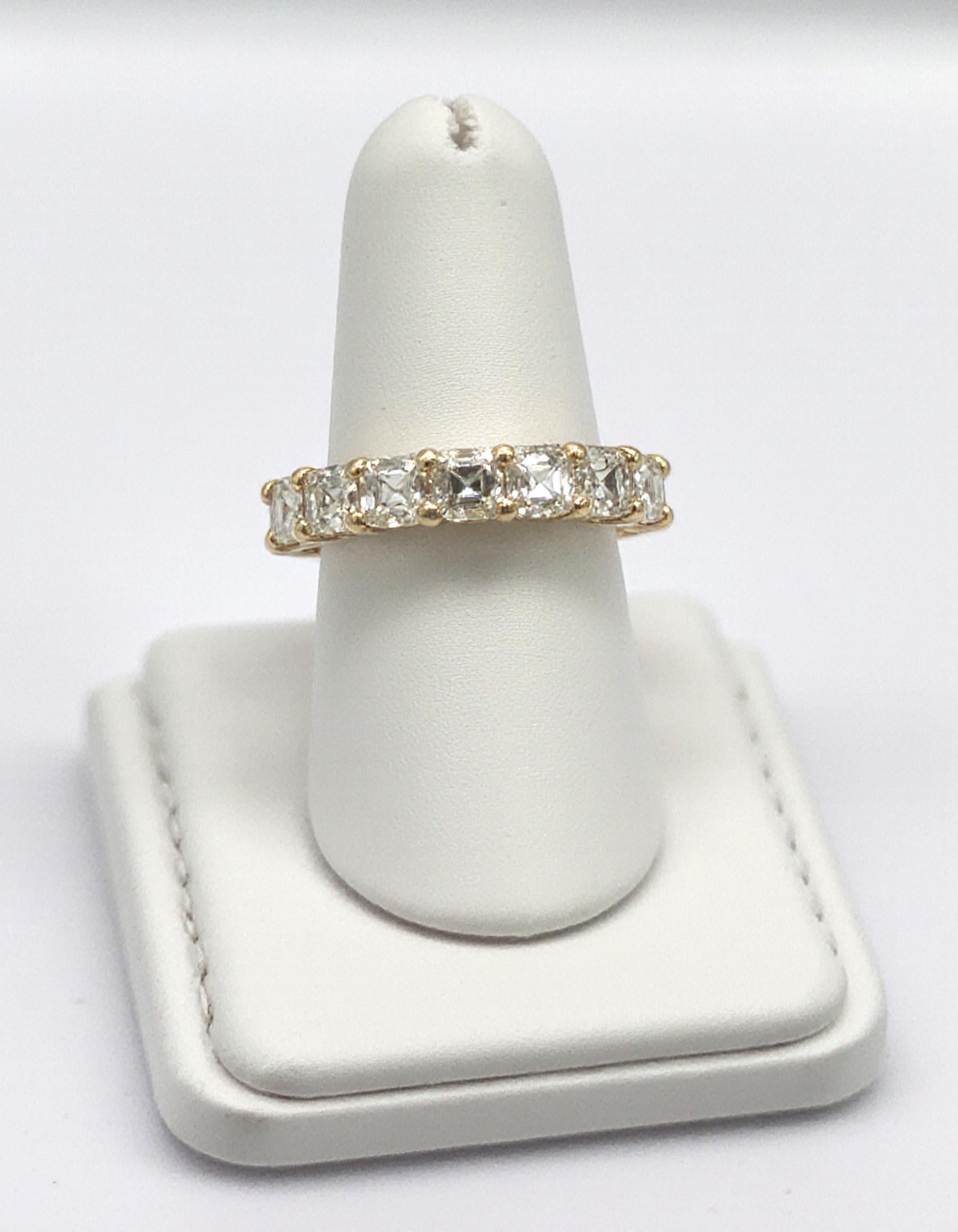 &quot;Vilora&quot; Asscher cut Prong Set Classic basket Eternity Band