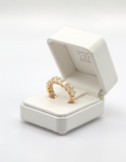 &quot;Anitra&quot; Emerald cut Prong Set &quot;U&quot; Shape Half Eternity Band