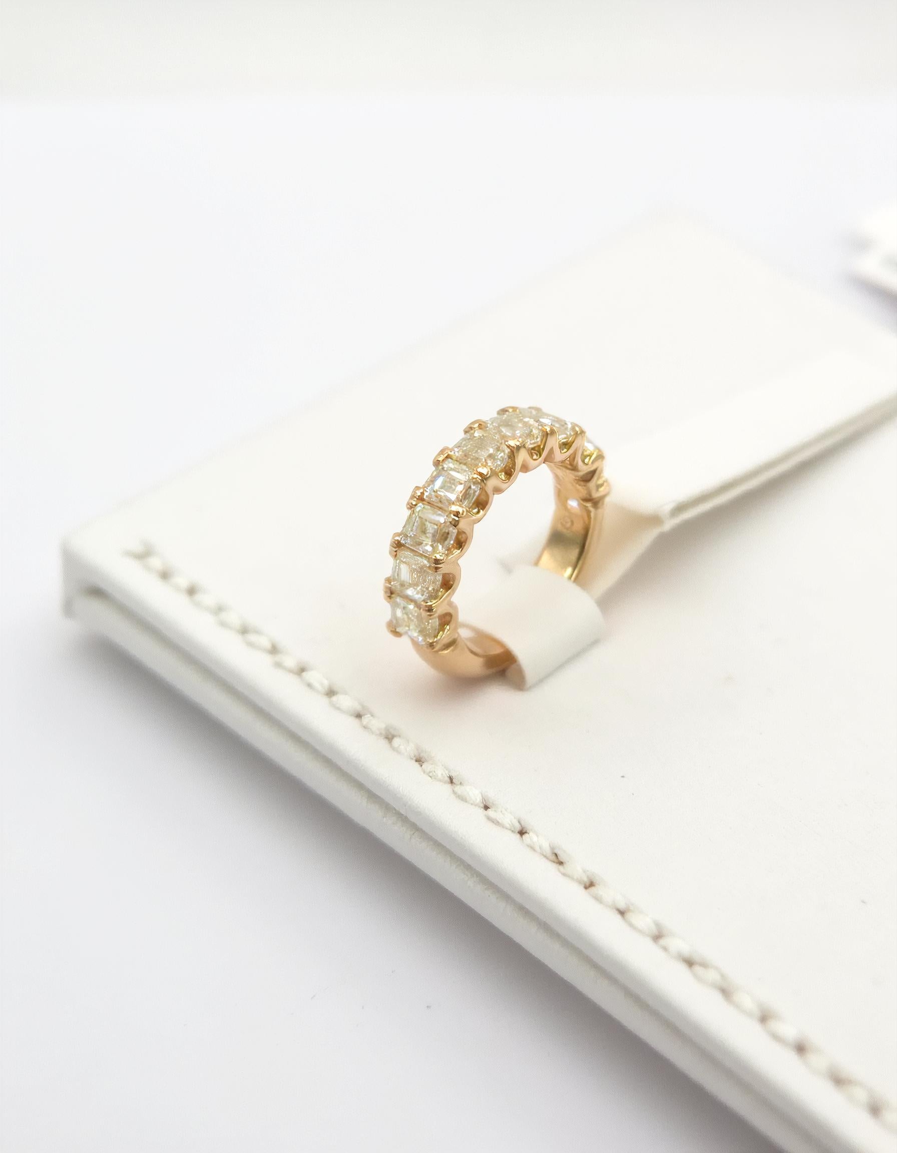 &quot;Anitra&quot; Emerald cut Prong Set &quot;U&quot; Shape Half Eternity Band