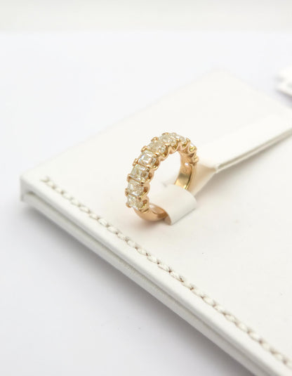 &quot;Anitra&quot; Emerald cut Prong Set &quot;U&quot; Shape Half Eternity Band