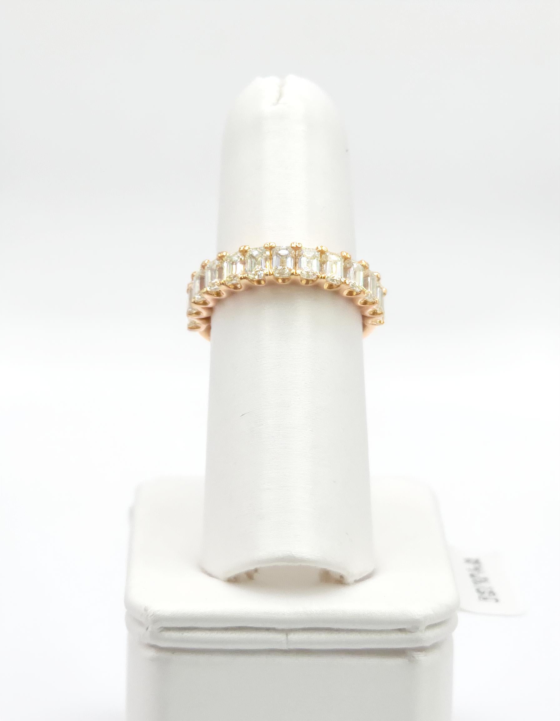 &quot;Anitra&quot; Emerald cut Prong Set &quot;U&quot; Shape Half Eternity Band