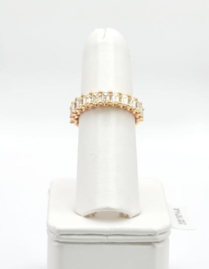 &quot;Anitra&quot; Emerald cut Prong Set &quot;U&quot; Shape Half Eternity Band