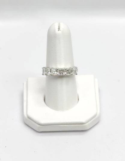 &quot;Valene&quot; Square Radiant cut Prong Set Classic basket Half Eternity Band