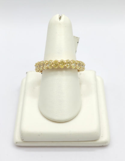 &quot;Seriva&quot; Fancy Yellow Oval cut Prong set Eternity Band