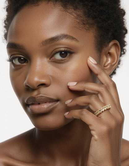 &quot;Seriva&quot; Fancy Yellow Oval cut Prong set Eternity Band