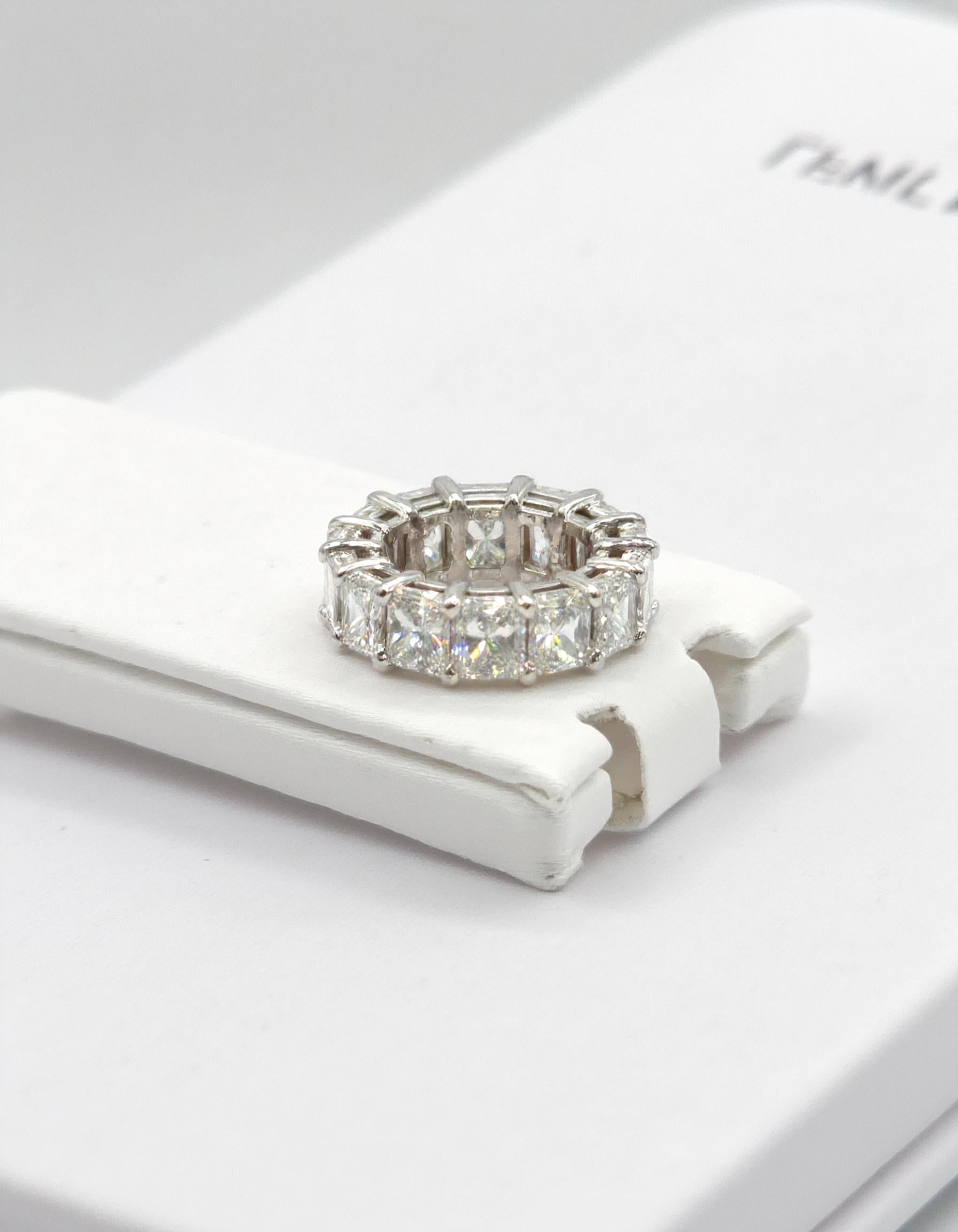 &quot;Luvira&quot; Radiant cut Prong Set Classic basket Eternity Band