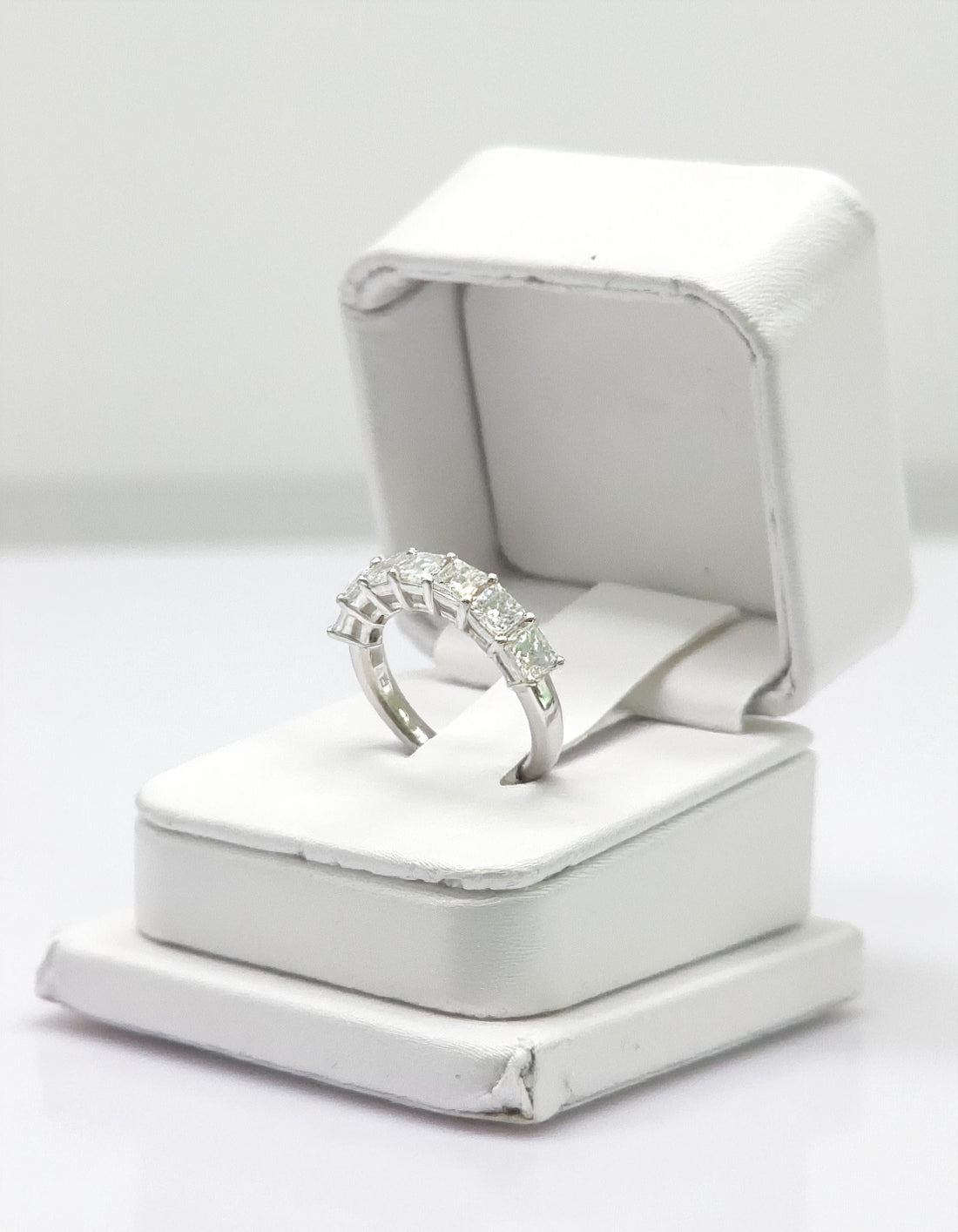 &quot;Sorrela&quot; Asscher cut Prong Set Classic basket Half Eternity Band