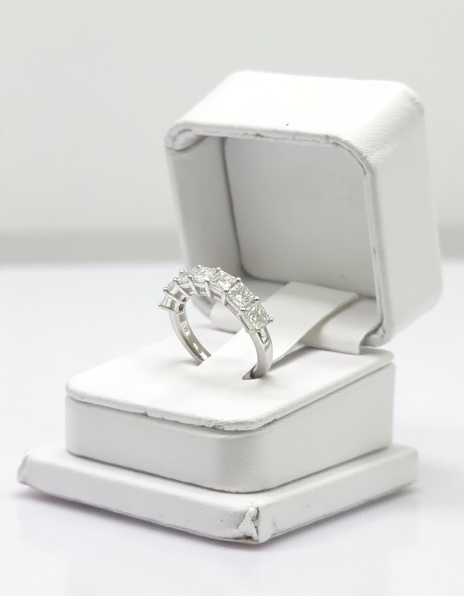 &quot;Sorrela&quot; Asscher cut Prong Set Classic basket Half Eternity Band