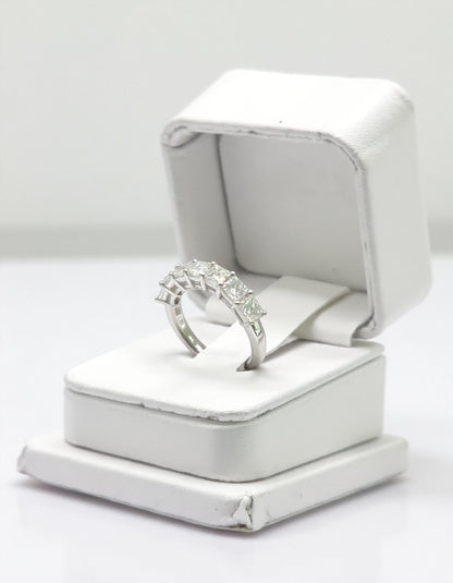 &quot;Sorrela&quot; Asscher cut Prong Set Classic basket Half Eternity Band