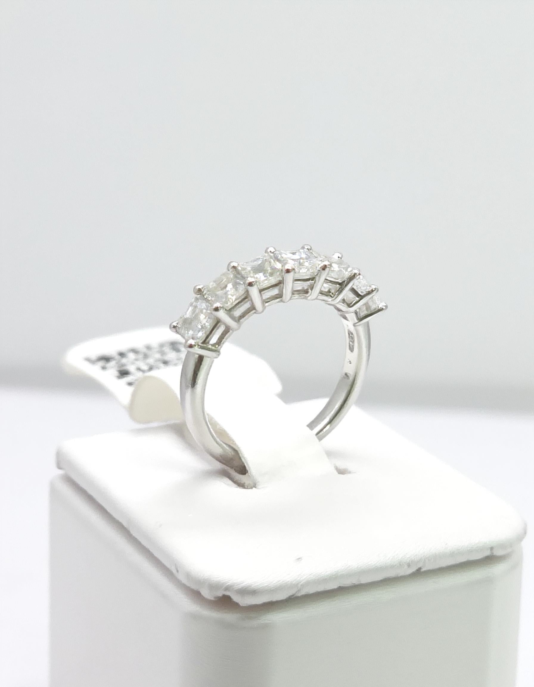 &quot;Sorrela&quot; Asscher cut Prong Set Classic basket Half Eternity Band