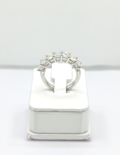&quot;Sorrela&quot; Asscher cut Prong Set Classic basket Half Eternity Band