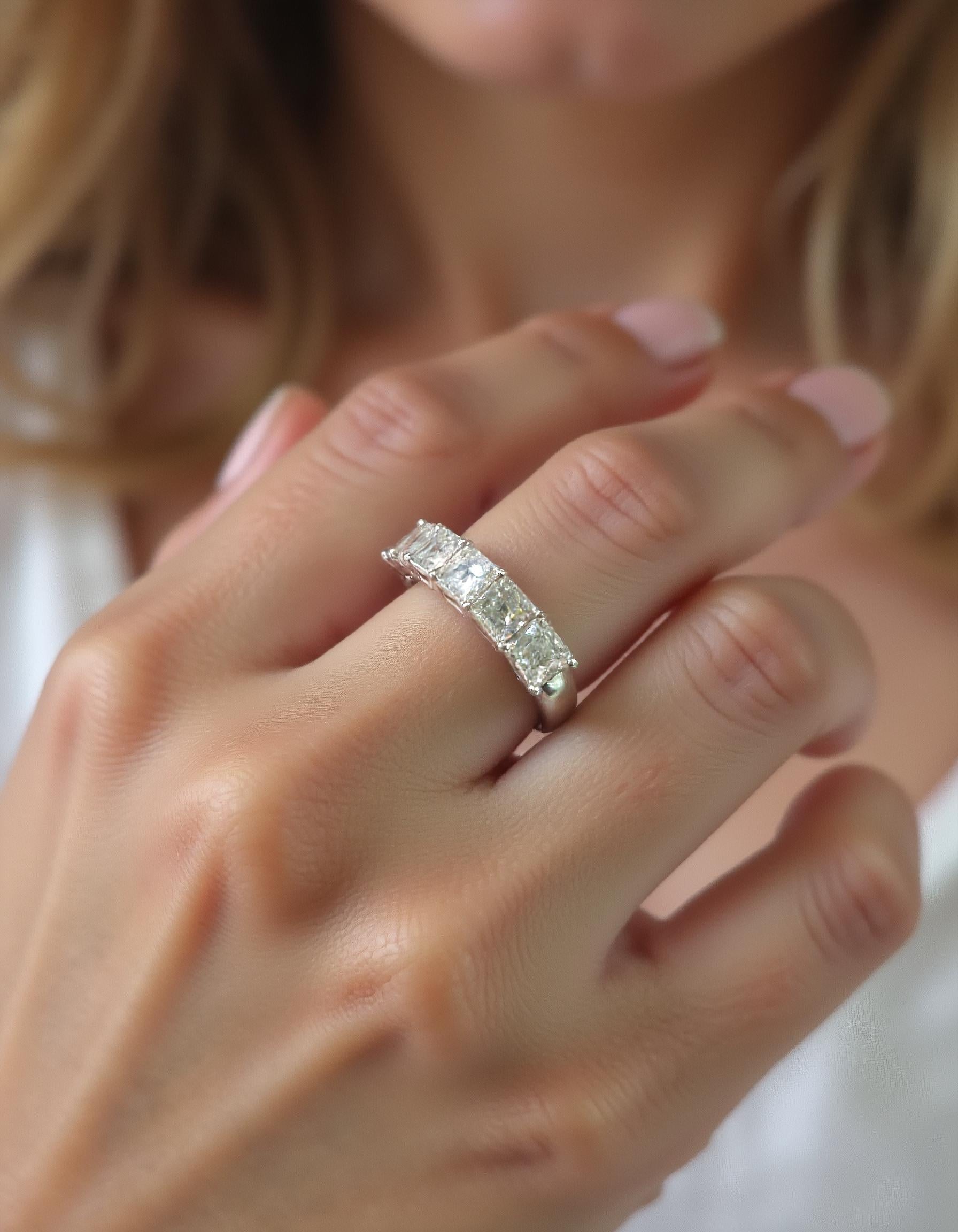 &quot;Sorrela&quot; Asscher cut Prong Set Classic basket Half Eternity Band