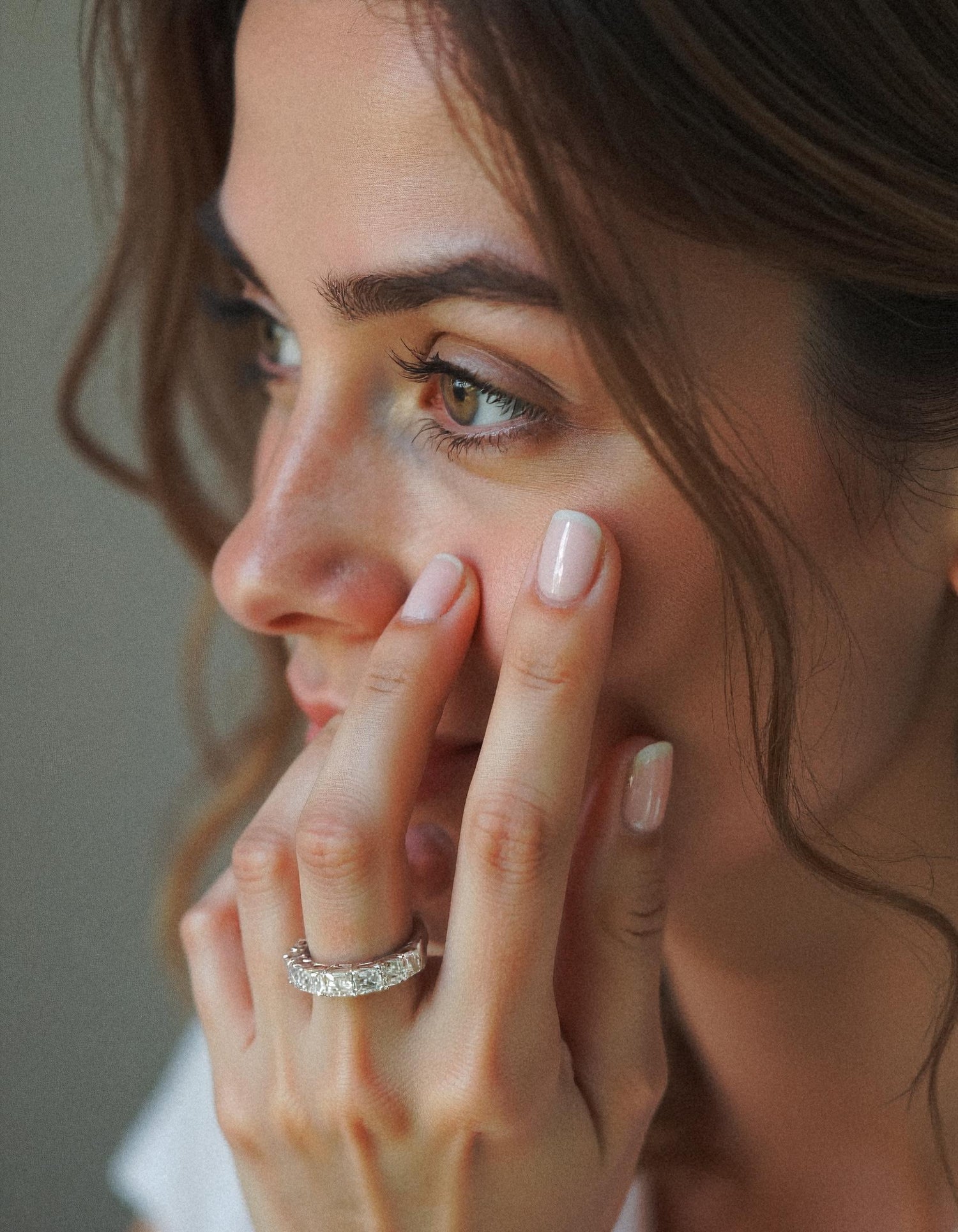 &quot;Sorrela&quot; Asscher cut Prong Set Classic basket Half Eternity Band