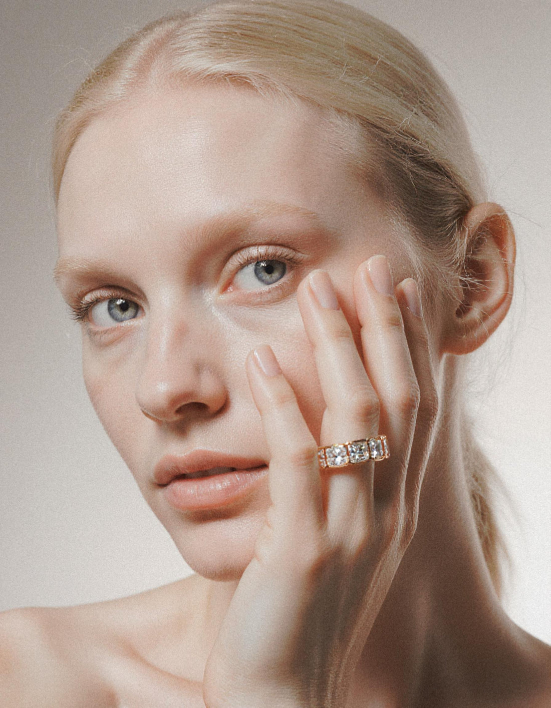 &quot;Amarin&quot; Horizontally set Radiant cut Bezel set Eternity Band