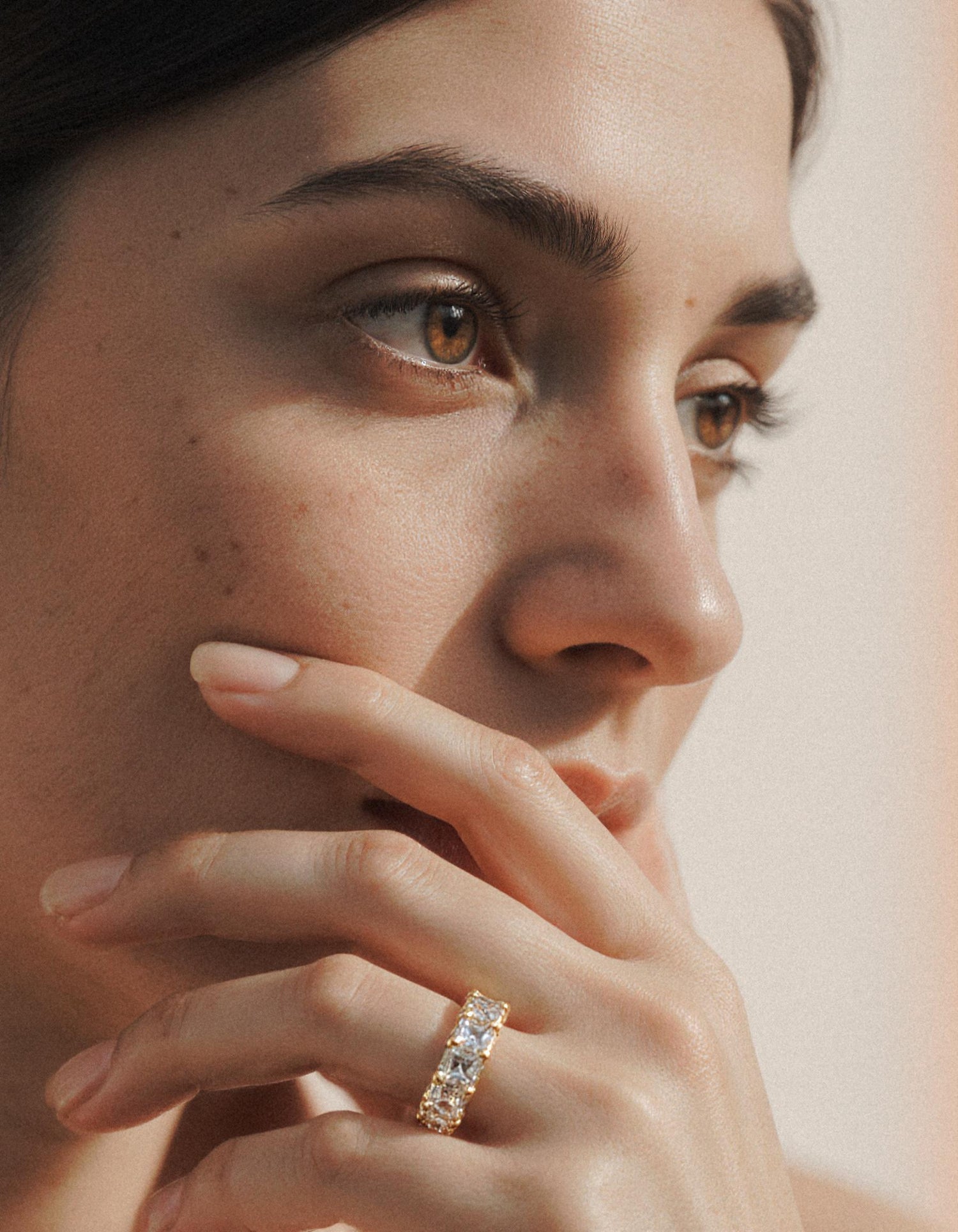 &quot;Vilora&quot; Asscher cut Prong Set Classic basket Eternity Band