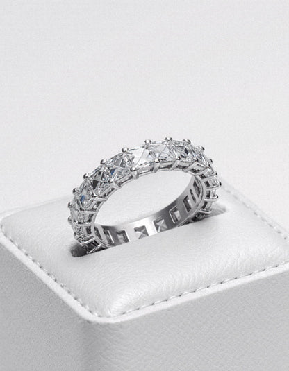 &quot;Millena&quot; Baguette French cut Prong Set Classic basket Eternity Band