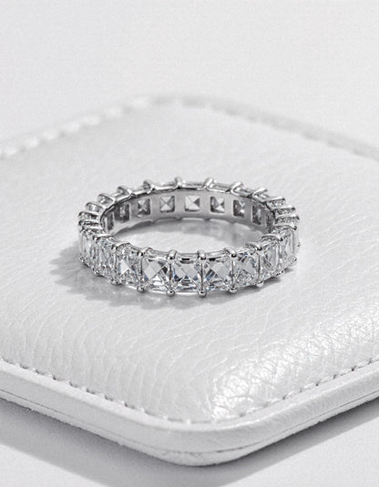 &quot;Millena&quot; Baguette French cut Prong Set Classic basket Eternity Band