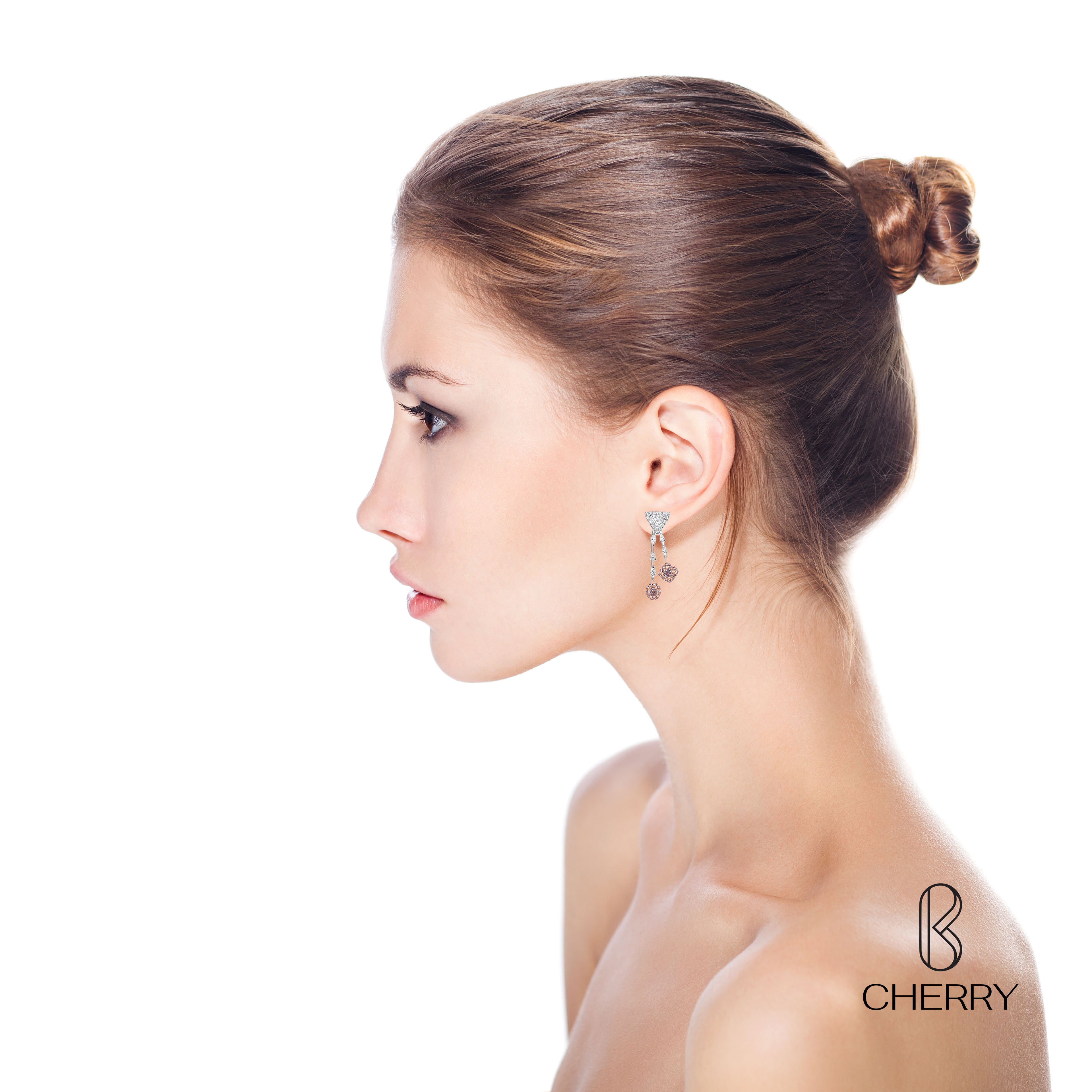 1.28ct total weight &quot;Cherry&quot; Fashion Earrings